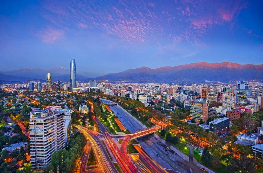 santiago de city night view